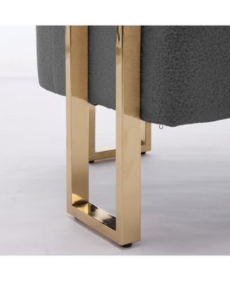 TS Modern Grey Fleece Accent Chairs Legs 2PCS