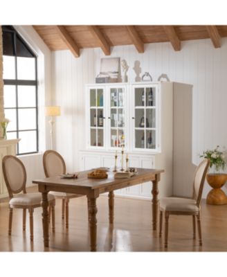 75" Pantry Cabinet Set, 60" Farmhouse Display Cabinets