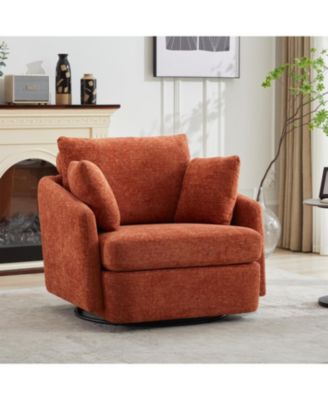 Swivel Accent Chair with Pillows