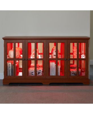 Vintage LED Curio Cabinet - Antique Glass Door Showcase