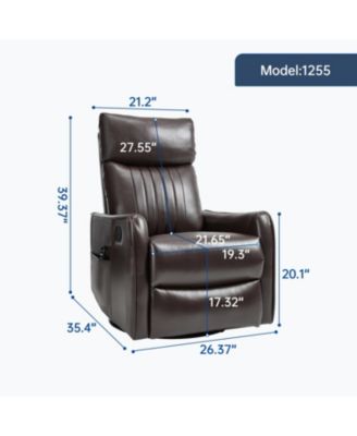 Brown Faux Leather Massage Rocker Recliner