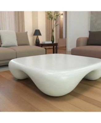 Streamdale Modern Coffee Table Faux Travertine Textured for Livingroom/Office