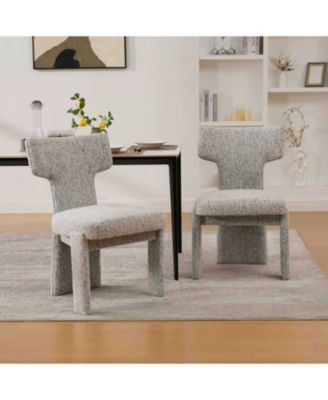  Upholstered Chenille Dining Chairs (Set of