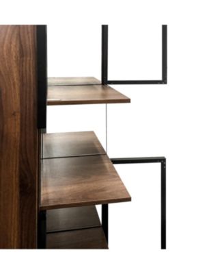 70" Display Cabinet w/ Glass Doors, Lights & Pull-Out Storage Shelf