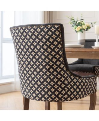 Mid-Century Modern Dining Chair with Intricate Slot Seam Backrest and Solid Wood Frame