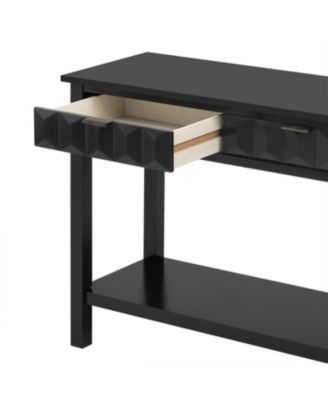 Fir Veneer Modern Stylish Console Table with Honeycomb Design,Suitable for Study,Entryway, Hallway, Living Room, Foyer