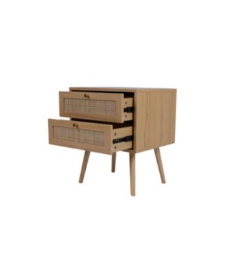 Streamdale Vintage Caned Nightstand Modern Ambiance, Durable Style, Easy Assembly