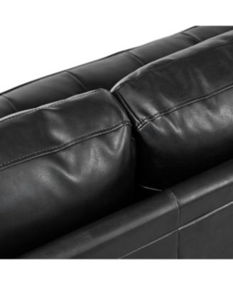 Mid-Century Modern Tufted Sofa with Bolster Pillows