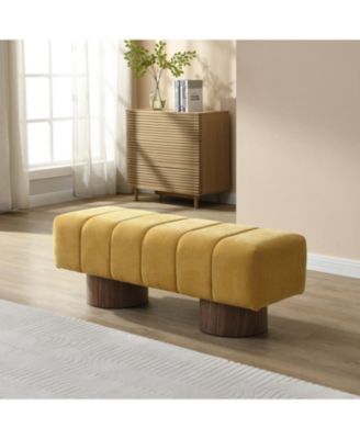 Upholstered Chenille Bench - Dining Entryway Bedroom