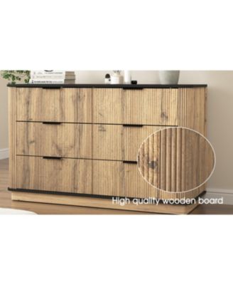 Modern 6-Drawer MDF Cabinet (47.2x15.7x29.6)