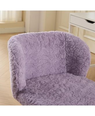 Violet Artificial Rabbit Hair Office Chair