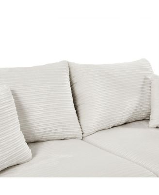 Modern 3-Seater Sectional Sofa w/ Ottoman, USB, Cup Holders.