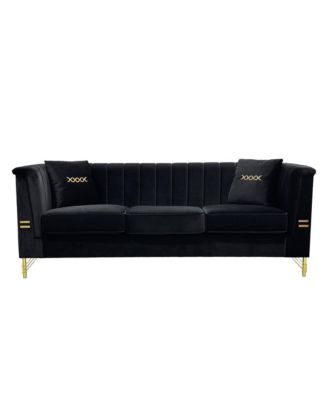 Streamdale Modern Velvet 3-Seater Sofa, Tufted Back