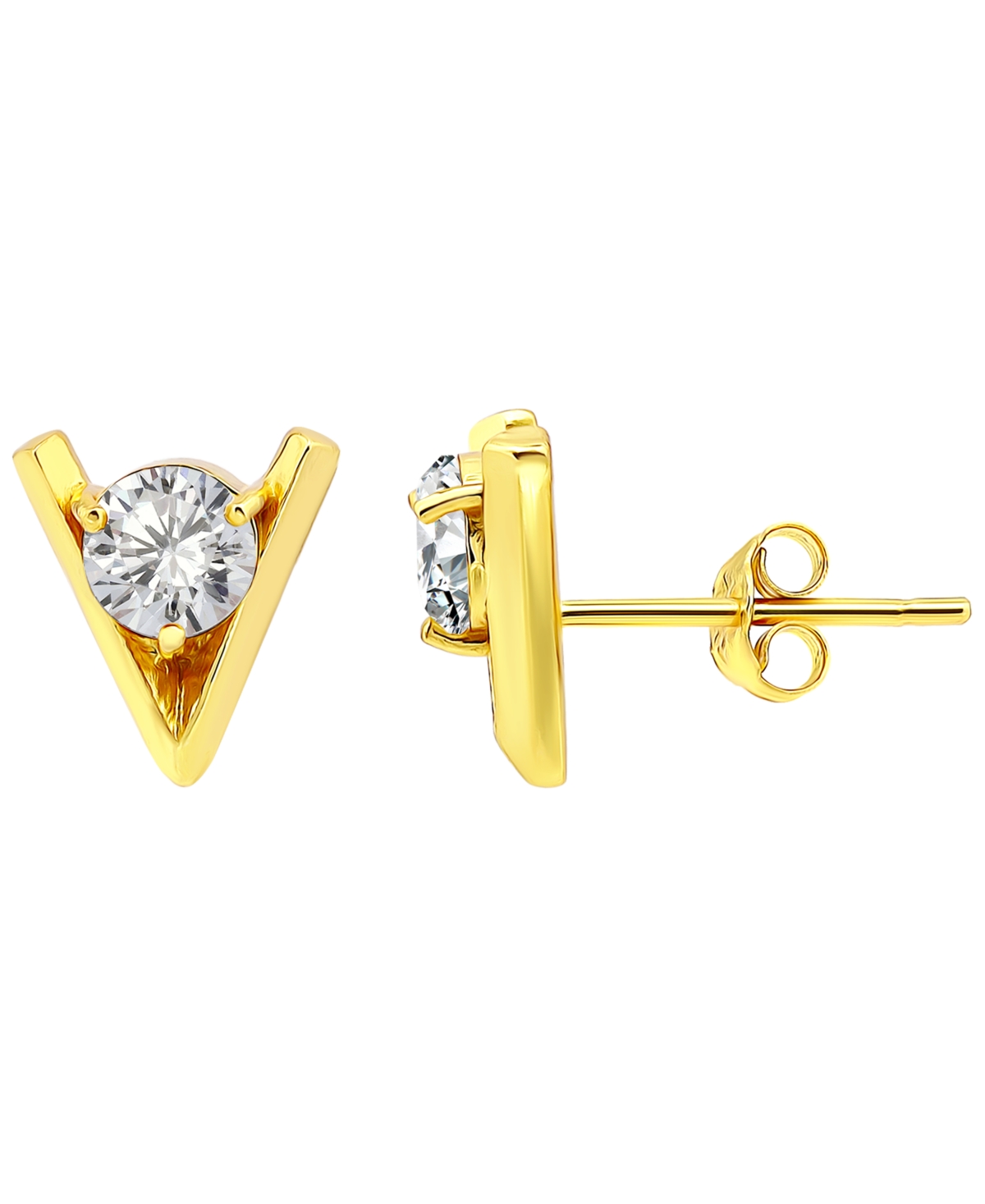 Giani Bernini Cubic Zirconia V-Cast Post Earrings, Macy's Exclusive
