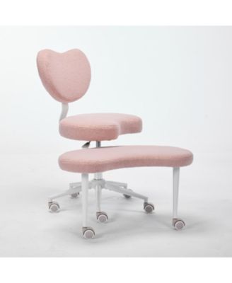 Meditation Chair Plus - Cross Legged, Wheels, Lumbar Support, Pink