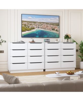 8-Drawer White Dresser, 47.2" Wide, Large Capacity Storage