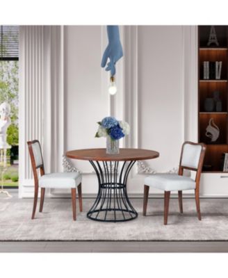 42" Round Oak Dining Set- Table & 2 Chairs