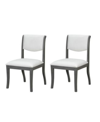  Oak Gray Upholstered Dining Chairs (Set of 2)
