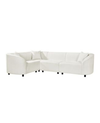 Streamdale  L-Shaped Sectional Sofa- Plush 4-Seater, Boucle Upholstery