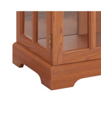 Elegant LED Curio Cabinet - Antique Retro Design, Adjustable Shelves - OAK