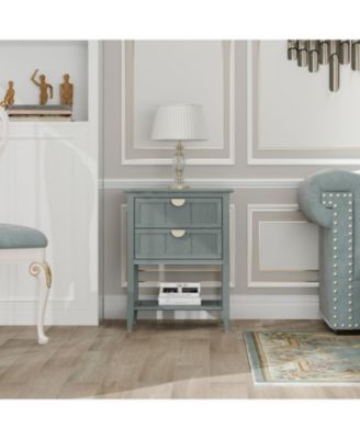 + 2-Drawer + Wood + Storage + End Table