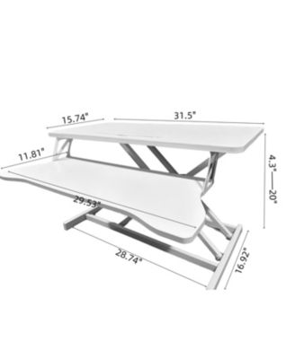32" Height-Adjustable Desk Converter with Dual Monitor & Laptop Workstation