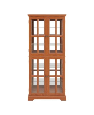 + Dark Oak + Wood/Glass + Adjustable Shelves + Curio Cabinet