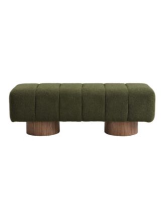 Streamdale Green Boucle Upholstered Dining/Entryway Bench