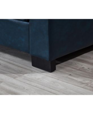 Streamdale Modern Faux Leather Sofa with Cup Holder & Storage