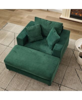  Chaise Lounge with Storage Ottoman & Pillows