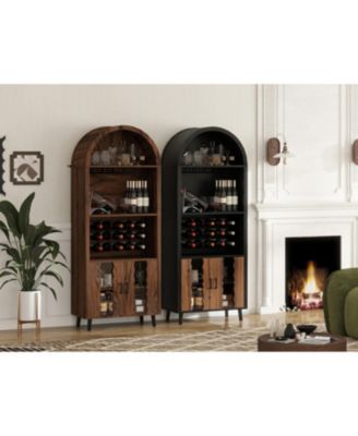 + 71" + Wood (assuming material is wood) + Wine Rack & Glass Holder + Wine Bar Cabinet