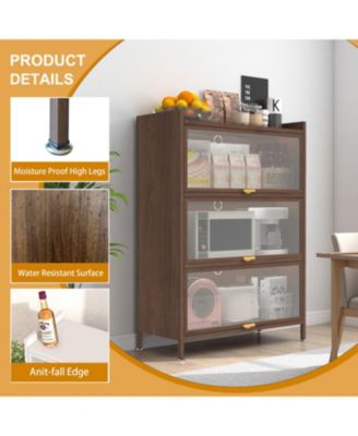 44" Metal 3-Door Cabinet