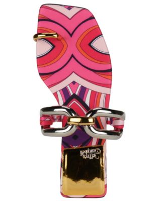 Women's Guilded Chain-Embellished Flat Sandals