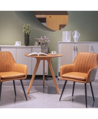  Faux Leather Dining Chairs (Set of 2) - Whisky Brown