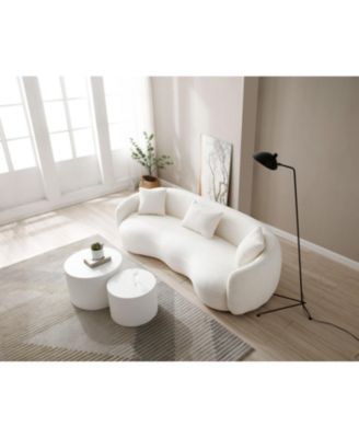 White Round Nesting Coffee Tables (Set of 2)