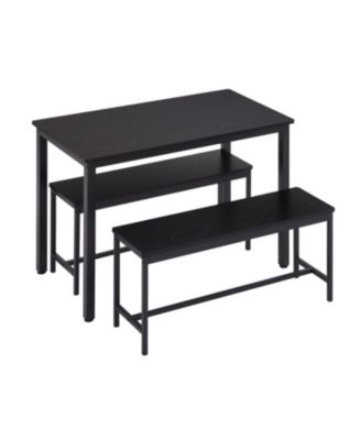 Industrial Dining & Bar Set with Benches