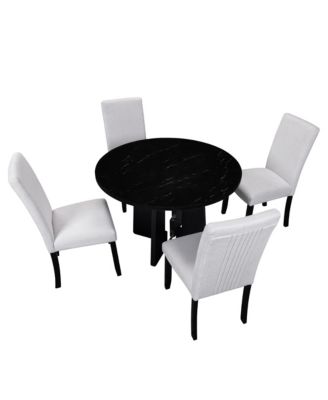 5-Piece Round Dining Set Chairs & 43" Table