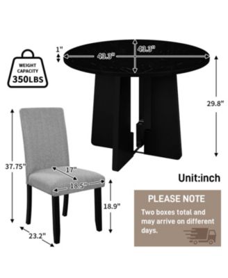  5-Piece Round Dining Set Chairs & 43" Table