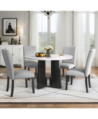  5-Piece Round Dining Set Chairs & 43" Table