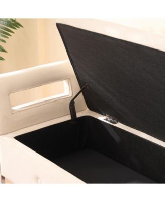 Velvet Storage Bench with Armrests - 67.91" Wide