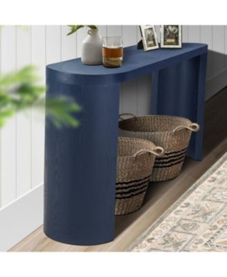 Navy Blue 60" Entryway Table with Curved Legs