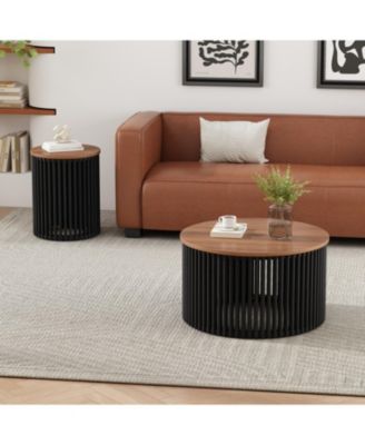 Acacia Wood Side Table - Handcrafted Modern Design