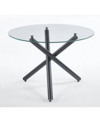 Glass Dining Table - Modern Kitchen Table 110cm