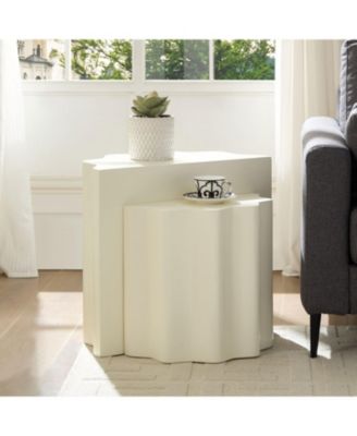 Wavy Edge Side Table Set - Modern End Tables for Living Room/Bedroom