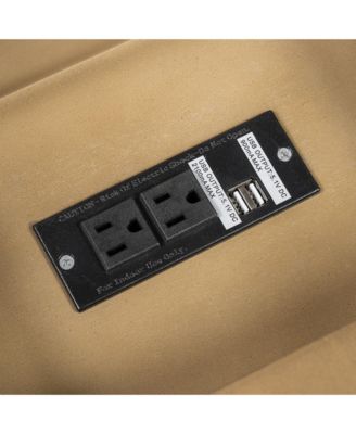 Streamdale Vintage Flip Top End Table with USB & Drawer