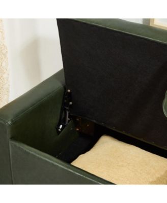 Streamdale 48" Storage Ottoman Bench - Tufted Faux Leather - Dark Green