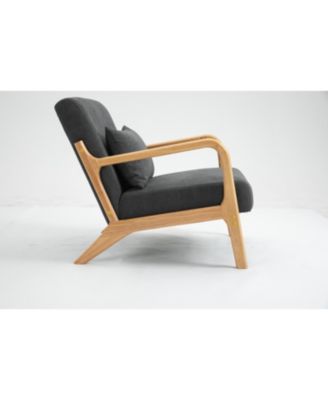 Streamdale Mid Century Accent Chair with Wood Frame & Waist Cushion