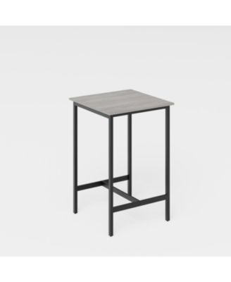 Bar Table Set with 2 Bar stools, Grey, 23.62" W x 23.62" D x 35.43" H