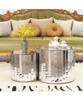 Luxury Silver Mirror Coffee Table - Modern Living Room