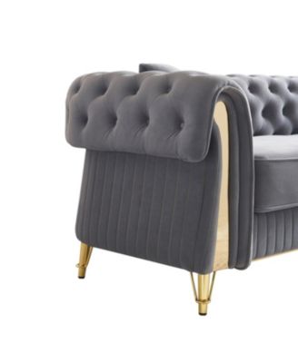 Chesterfield Modern Tufted Velvet Living Room Sofa, 84.25"W Couch.